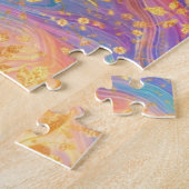 Modern Abstract Glitter Floral Monogram Design     ジグソーパズル (側面)