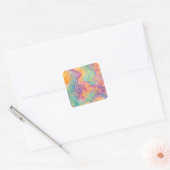 Modern Abstract Glitter Floral Monogram Design     スクエアシール (封筒)