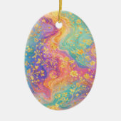 Modern Abstract Glitter Floral Monogram Design     セラミックオーナメント (正面)