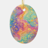 Modern Abstract Glitter Floral Monogram Design     セラミックオーナメント (裏面)