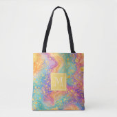 Modern Abstract Glitter Floral Monogram Design     トートバッグ (正面)