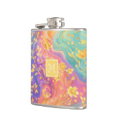 Modern Abstract Glitter Floral Monogram Design     フラスク (左)