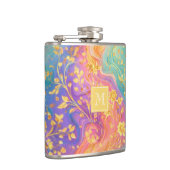 Modern Abstract Glitter Floral Monogram Design     フラスク (右)