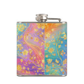 Modern Abstract Glitter Floral Monogram Design     フラスク (裏面)