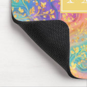 Modern Abstract Glitter Floral Monogram Design     マウスパッド (コーナー)