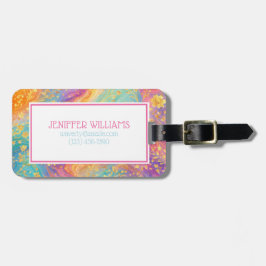 Modern Abstract Glitter Floral Monogram Design     ラゲッジタグ