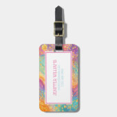 Modern Abstract Glitter Floral Monogram Design     ラゲッジタグ (正面縦)