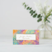 Modern Abstract Glitter Floral Monogram Design 名刺 (スタンド正面)