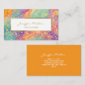 Modern Abstract Glitter Floral Monogram Design 名刺 (正面/裏面)