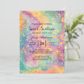 Modern Abstract Glitter Floral Monogram Design 招待状 (スタンド正面)