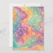 Modern Abstract Glitter Floral Monogram Design 招待状 (裏面)