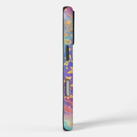 Modern Abstract Glitter Floral Monogram Design     Case-Mate iPhoneケース (裏面 / 右)