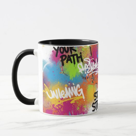 Modern Abstract Graffiti Art Personalized Gift Mug マグカップ (左)