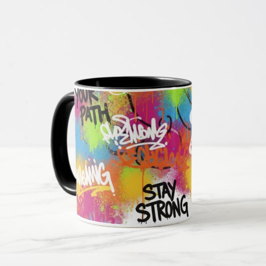 Modern Abstract Graffiti Art Personalized Gift Mug マグカップ (正面左)