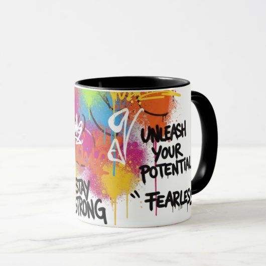 Modern Abstract Graffiti Art Personalized Gift Mug マグカップ (正面右)
