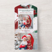 Modern Abstract Green/Red Christmas Photo オールインワン招待状 (内側)