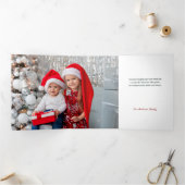 Modern Abstract Green/Red Christmas Photo 三つ折りカード (内部)