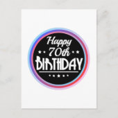 Modern Abstract Happy 70th Birthday ポストカード (正面)