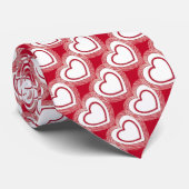 Modern Abstract Hearts - Red and White ネクタイ (ロール)