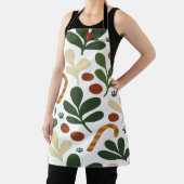 Modern Abstract Holly & Paw Print Pattern Christma エプロン (インサイチュ)