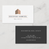 Modern Abstract Home Logo Realtor Golden Monogram 名刺 (正面/裏面)