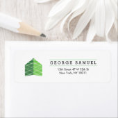 Modern Abstract Home Logo Realtor Green and White ラベル (インサイチュ)