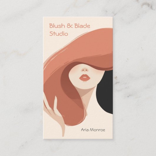 Modern abstract Illustration Hairstylist Salon 名刺 (正面)