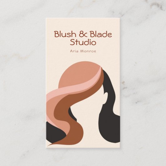Modern abstract Illustration Hairstylist Salon 名刺 (正面)