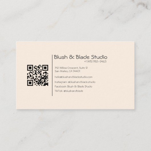 Modern abstract Illustration Hairstylist Salon 名刺 (裏面)