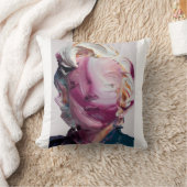 Modern Abstract Impasto Portrait Throw Pillow クッション (ブランケット)