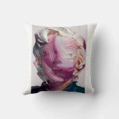 Modern Abstract Impasto Portrait Throw Pillow クッション (裏面)