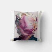 Modern Abstract Impasto Portrait Throw Pillow クッション (正面)