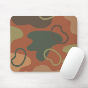 Modern abstract in natural colors Green Brown マウスパッド
