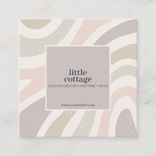 Modern Abstract Knitting Crochet Yarn Handmade スクエア名刺 (正面)