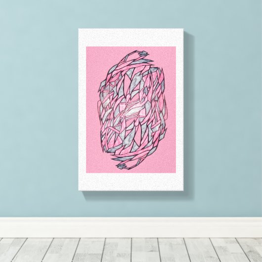 Modern Abstract Labyrinth Canvas キャンバスプリント (インサイチュ (ウッドフロア))