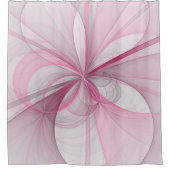 Modern Abstract Light Pink Gray Fractal Design シャワーカーテン (正面)