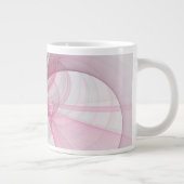 Modern Abstract Light Pink Gray Fractal Design ジャンボコーヒーマグカップ (右)