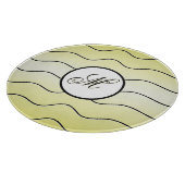 Modern Abstract Line Art Initial Butter Yellow カッティングボード (角)