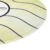 Modern Abstract Line Art Initial Butter Yellow カッティングボード (角)