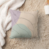 Modern Abstract Line Art Throw Pillow  クッション (ブランケット)