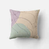 Modern Abstract Line Art Throw Pillow  クッション (裏面)