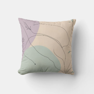 Modern Abstract Line Art Throw Pillow  クッション