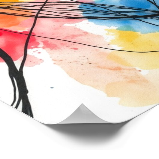 Modern Abstract Line Art Wall Prints ポスター (角)