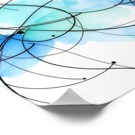 Modern Abstract Line Art Wall Prints Set of 3 ポスター (角)