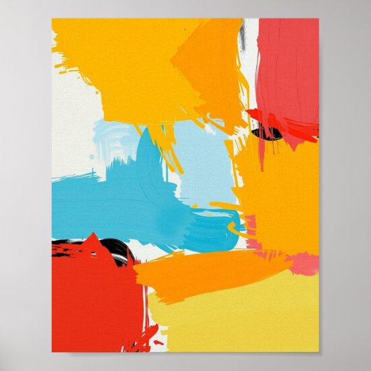 Modern Abstract Minimal Line Art Poster ポスター (正面)