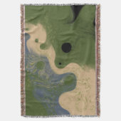 Modern Abstract Mossy Topography スローブランケット (正面縦)