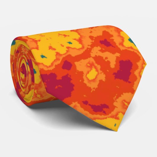 Modern Abstract Orange Emerald Pattern ネクタイ (ロール)