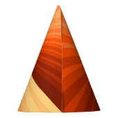 Modern Abstract Orange Red Vanilla Graphic Fractal パーティーハット (裏面)