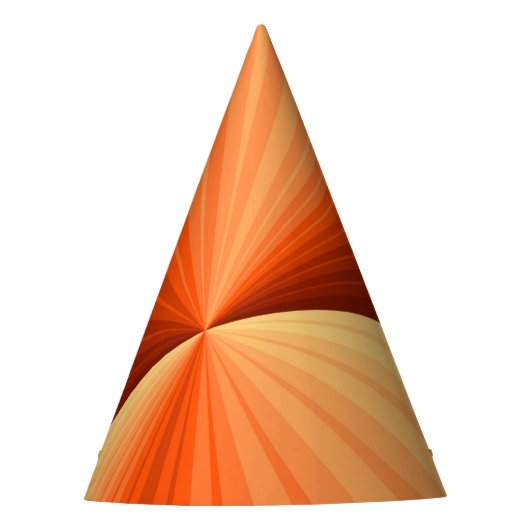 Modern Abstract Orange Red Vanilla Graphic Fractal パーティーハット (正面)