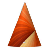 Modern Abstract Orange Red Vanilla Graphic Fractal パーティーハット (左)